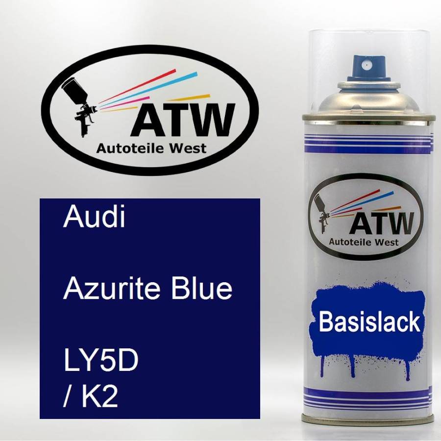 Audi, Azurite Blue, LY5D / K2: 400ml Sprühdose, von ATW Autoteile West.